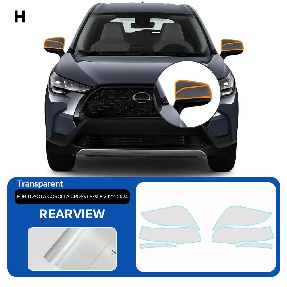 For Toyota Corolla Cross LE/XLE -2024 Car Paint Protection Film TPU Pre-cut Anti-scratch Transparent Headlight Rearview Film