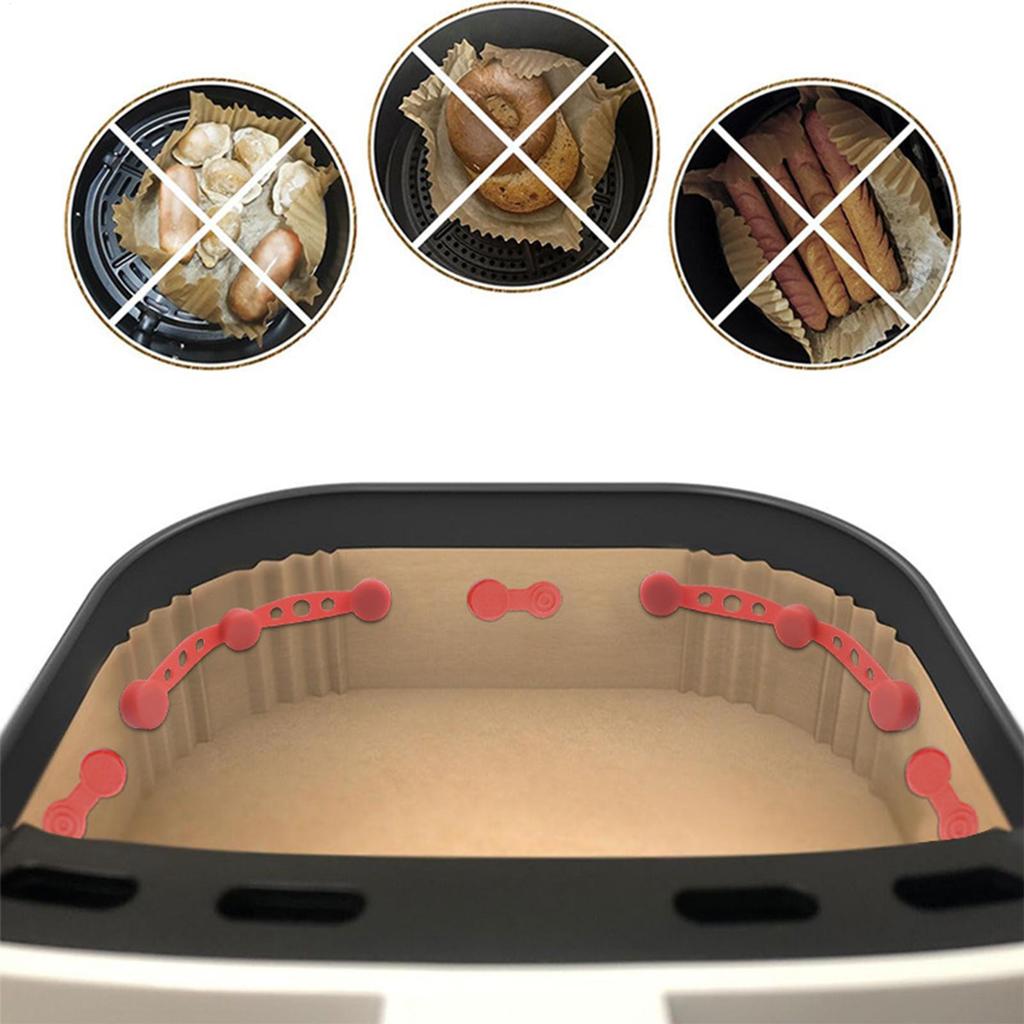 Air Fryer Liner Silikonschnalle Air Fryer Magnete Verhindern, dass Papierliner Lebensmittel bedecken und das Heizelement berühren, um zu verbrennen