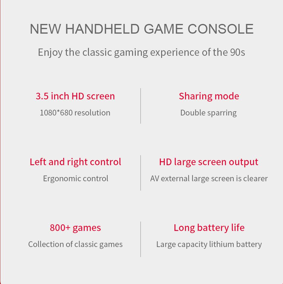 G3 Handheld Game Console Horizontal Screen Retro Nostalgic Arcade Single Double 800 In One 3.5 Inch Large Screen Game Console