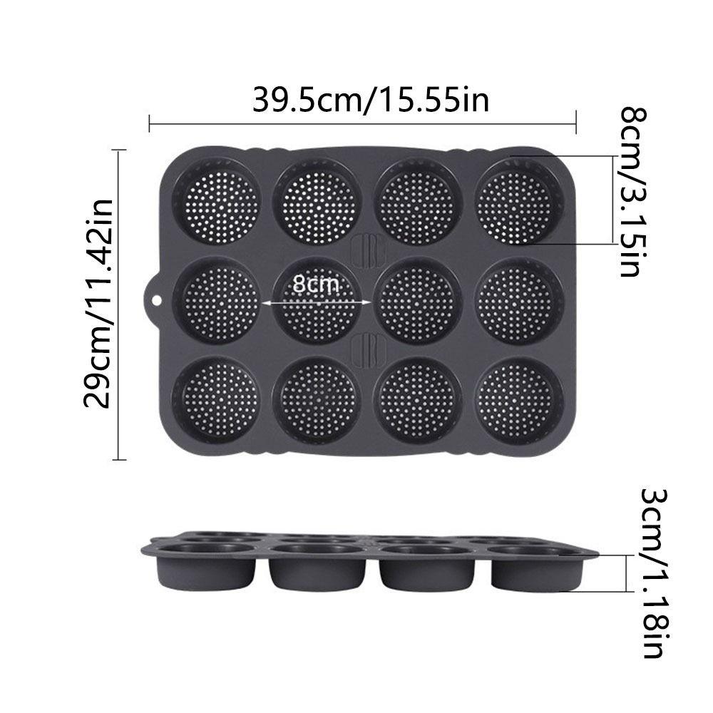 Food Grade Silicone Hamburger Bun Mold Non-Stick Bread Loaf Making Pan Kitchen Use