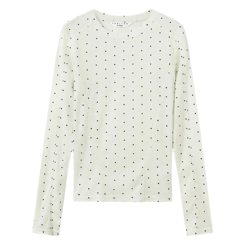 

TonLion Women s Polka Dot Long Sleeve T-Shirt M