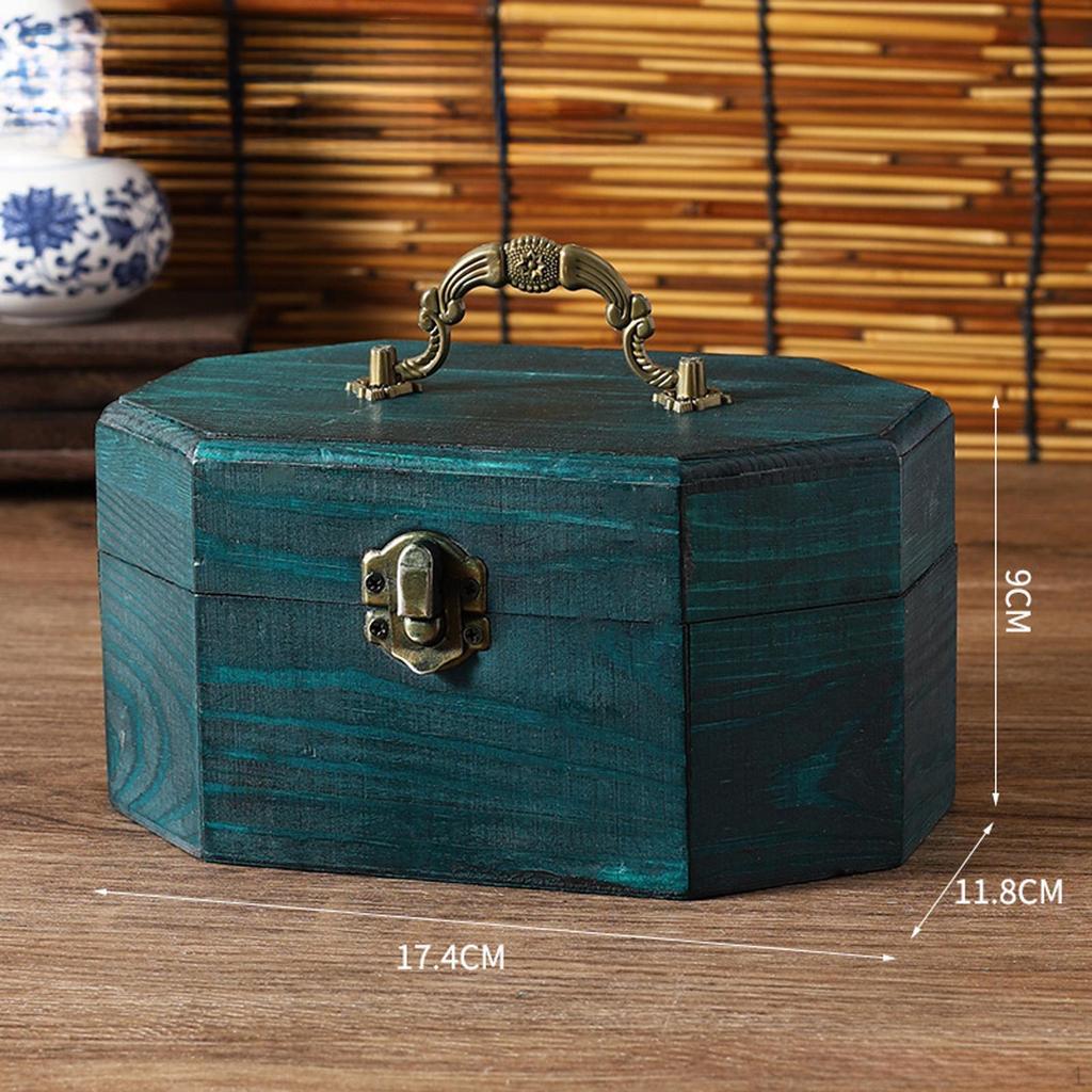Jewelry Trinket Box Holder Display Brooch Ornament Storage Wooden Treasure Chest for Party Supplies