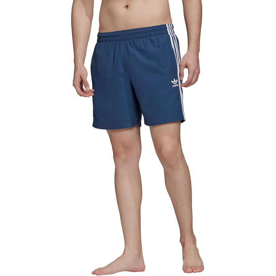Adidas Originals 3 Stripe Swimming Shorts Men's Blue FM9873