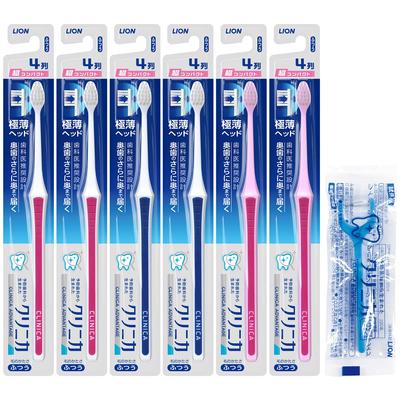 Clinica Advantage Toothbrush 4 Rows Ultra Compact Regular 6 Pieces Floss Included +