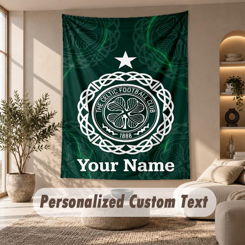 Tapestry Custom Name Text, Wall Hanging Tapestry Home Room DecorCeltic FC