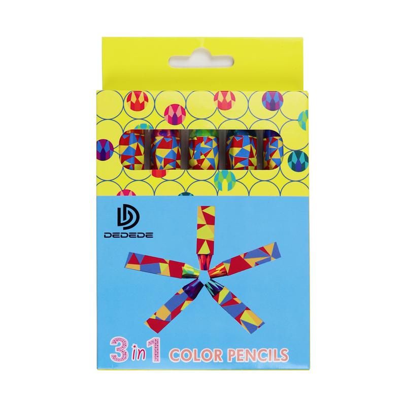 

DEDEDE Wax Crayon Candy Color Crayons 5pcs Creative Graffiti Kawaii 3 in 1 Colored Pencils Child Safety Painting Non-toxic