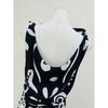 Foreign Trade Original Garment Elements Vacation Artistic Black and White Graffiti Wave Pattern Suspender Skirt Cotton Linen Strap Long dress