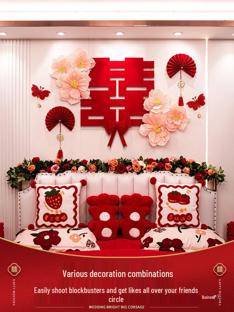 Wedding Crepe Paper Flower Decoration: Bedside, Bedroom, Wall Decor for Engagements & Weddings