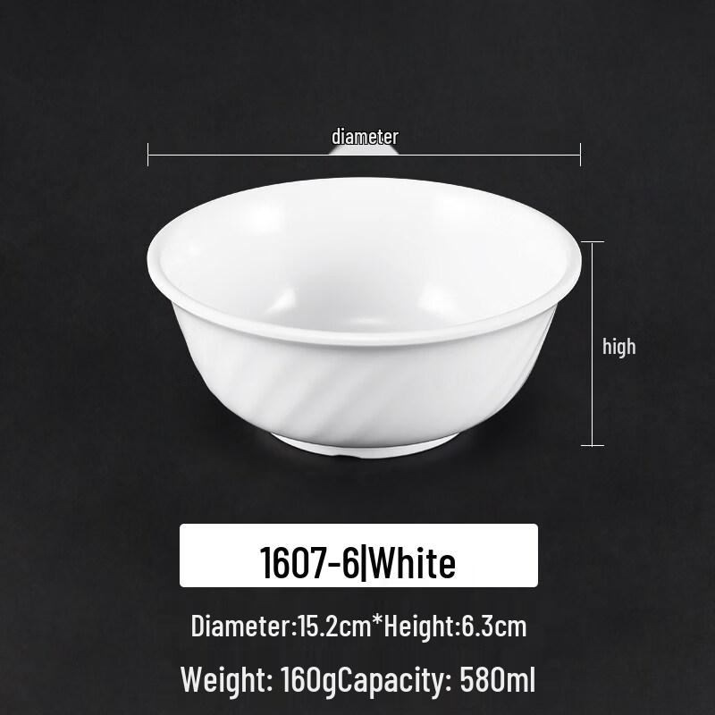 

Commercial White Melamine Noodle Bowl