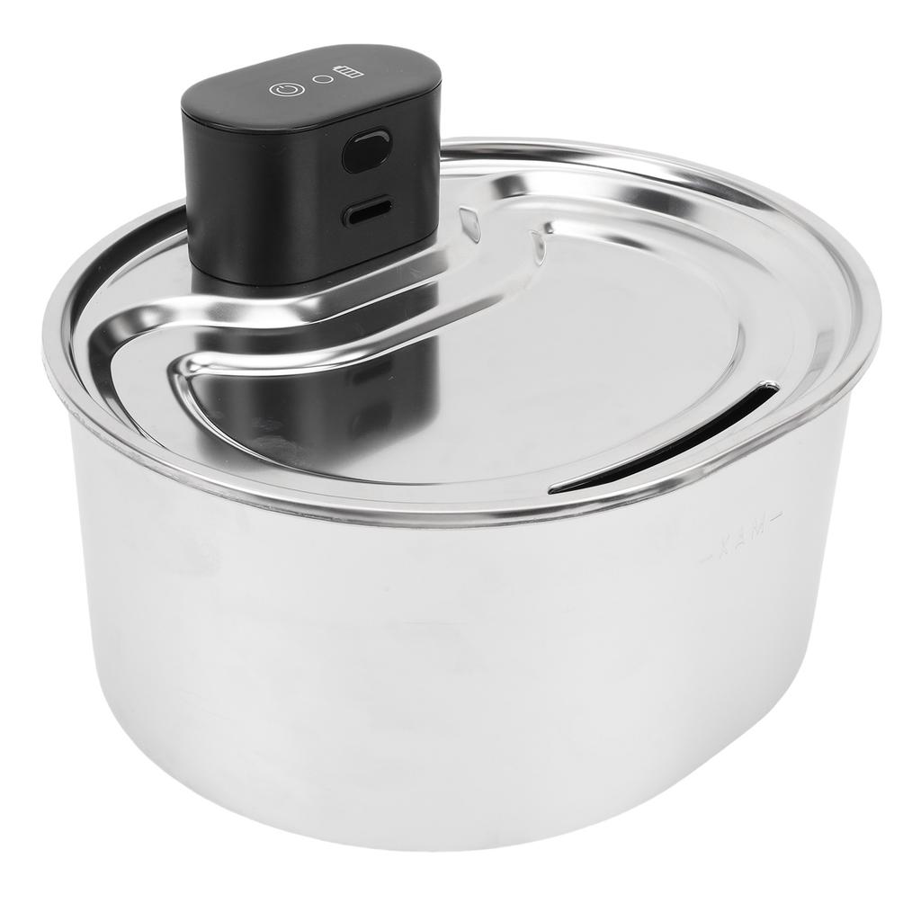 Pet Water Fountain with Motion Sensor 3.2L Rechargeable Water Electricity Separation Automatic Stainless Steel Cat