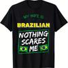 Brazilian Pride Slogan with Flag Design T-Shirt 100% Cotton O-Neck Short Sleeve Summer Casual Mens T-shirt Streetwear