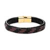 Minimalist Hand Woven Multi- Leather Bracelet Men Black Stainless Steel Magnet Buckle Jewelry Homme Pulseras