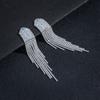 European & American Rhinestone Alloy Tassel Earrings - Elegant Women's Dangle Jewelry