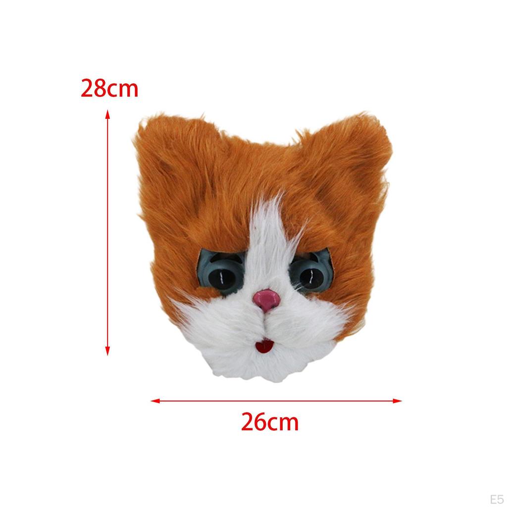 Cat Head Mask Cosplay Cute Kitten Latex Animal for Carnival
