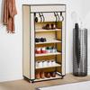 Shoe Cabinet with Cover Cream White 58 X 28 X 106 Cm Fabric