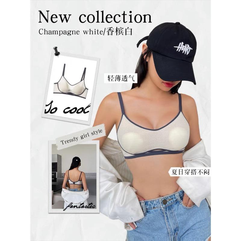 Rabbit ears female thin large size collection of secondary breasts anti-sagging ultra-thin bra underwear large breasts small anti-sagging