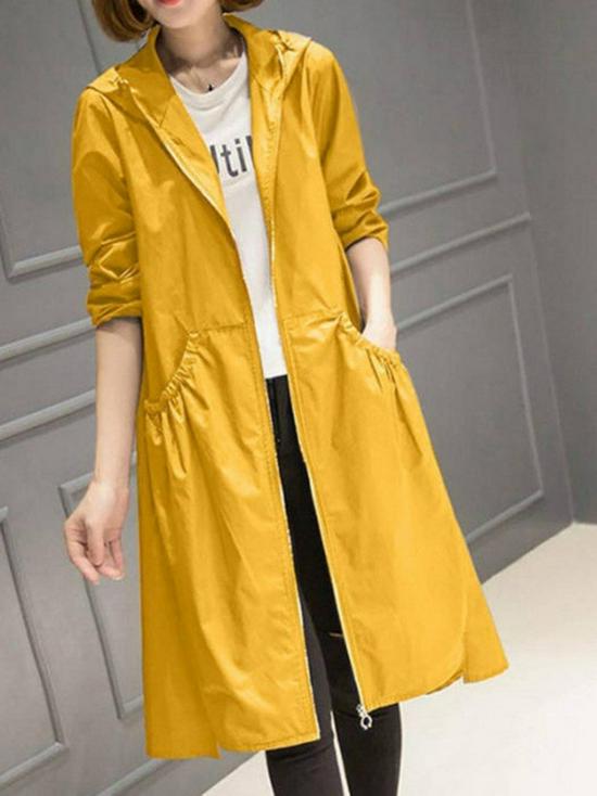 Damen Kapuzen-Windbreaker in Übergröße - Herbst 2026 Europäischer & Amerikanischer Stil