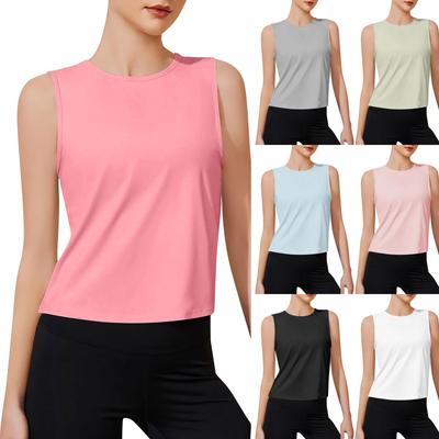Top Yoga Senza Maniche da Donna Maglietta da Allenamento Fresca Corsa Canotta Corta