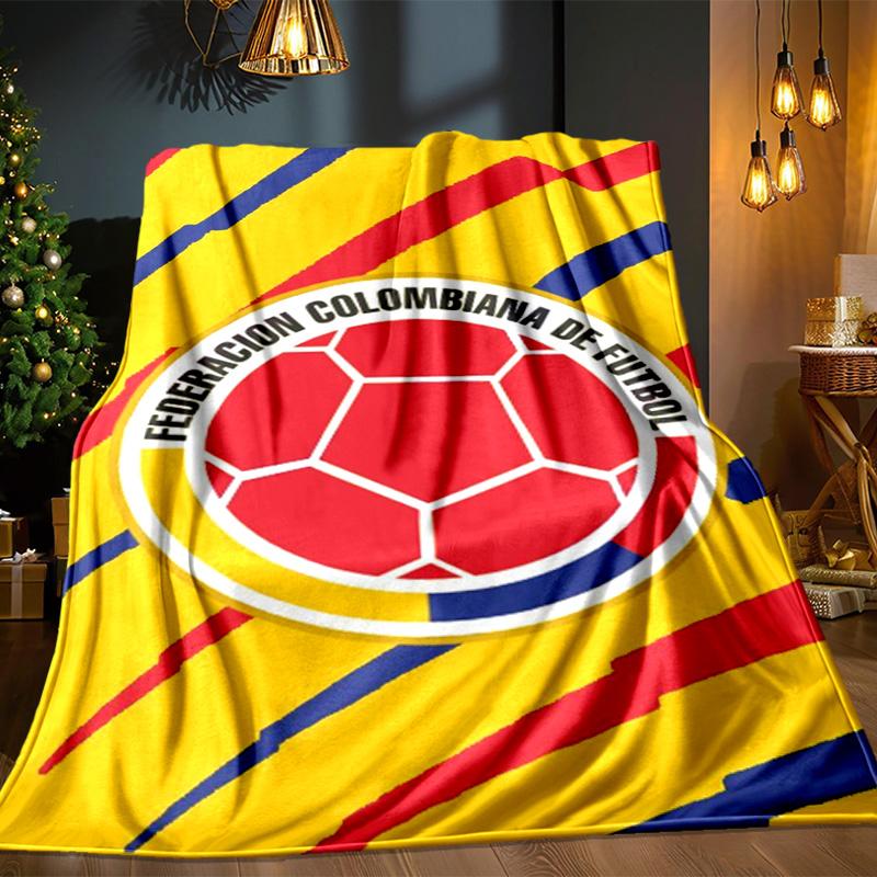 Colombian Soccer Federation Blanket Outdoor Flannel Blanket for Camping, Hiking, Garden Parties, Picnic Essentials,gift for family and friends