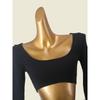 American Sexy Crop Top Sexy Base Shirt Low round Neck Silm Early Autumn Inner Wear Pullover Short Knitwear