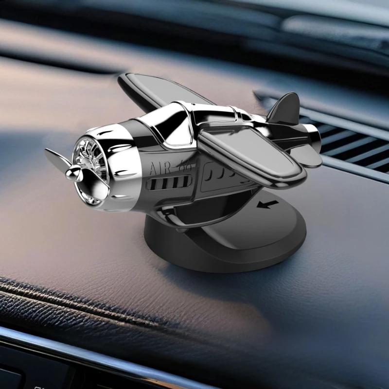 360 Rotary Creative Car Center Console Powered Aircraft Ornaments Car Interior Decor Accessories Car Solar Airplane Ornaments