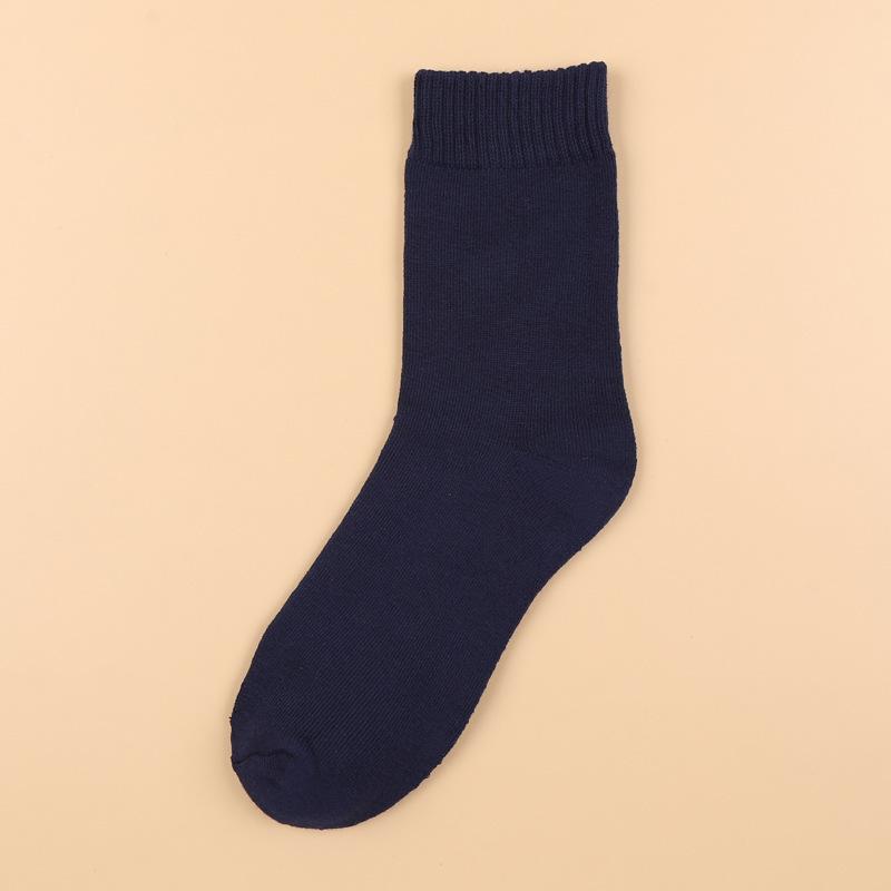 Zopfmuster Herren Wadenhoch Unifarben Winter Fleece Verdickt Warm Boden Socken, Freizeit Business Wadenhoch Herren Handtuch Socken