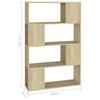 Bookshelf Room Divider Sonoma Oak Finish 80 x 24 x 124.5 cm Engineered Wood