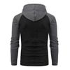 Men's Casual Patchwork Color Small Square Grid Hoodie Slim Fit Top Winter Round Neck Sweatshirts