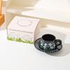 Pastoral Style Ceramic Coffee Cup Saucer Set Afternoon Tea Cup Dessert Combination High End Fresh Literary Romantic