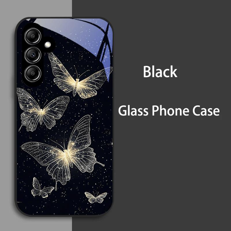 Fashion Case For Samsung A73 A72 A71 A70 A70S For Galaxy A56 A55 A54 A53 A52 A52S A51 A50 A50S PC Tempered Glass Phone Cover