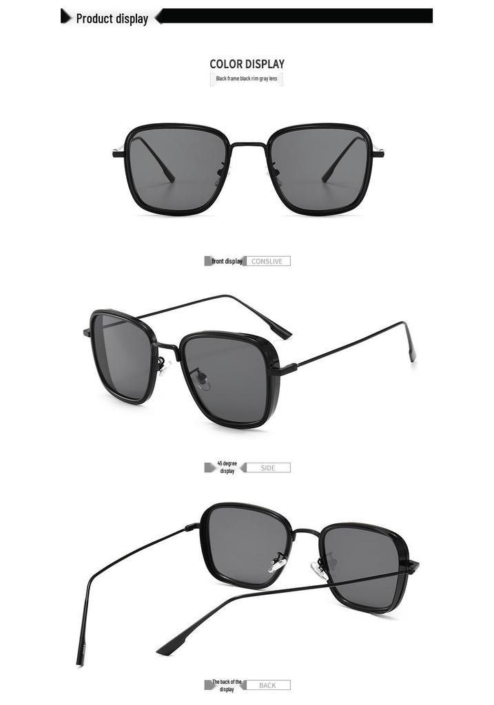 Retro Square Steampunk Metal Sunglasses for Men