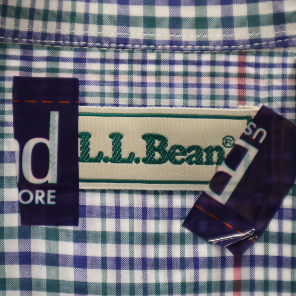 L.L.BEAN 80s Vintage Check Pattern Short Sleeve Button Down Shirt Men's Used