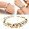 Classical Gold Silver Leaf Design Wrist Chain Alloy Bracelet Comfortable Wrist Bangle Jewelry for Various Occasions