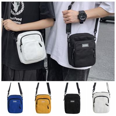 Square Canvas Crossbody Bag Nylon Sports Phone Bag Lightweight Men's Shoulder Bag  Male
