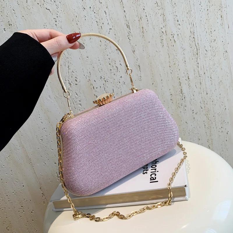 Women's Gentle Texture Handbag  Spring New Versatile Ins Shoulder Messenger Bag Chain Small Square Bag Women