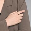 Ins European and American Fashion Commuting Niche High Sense Titanium Steel Full Diamond Heart Ring Women's Simple and Versatile Love Tail Ring