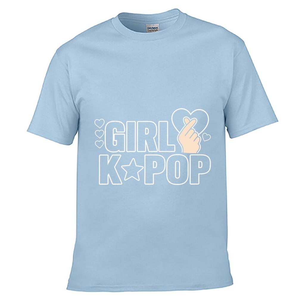 Pink Girl K Pop Heart Graphic Loose Vintage Distressed Washed Casual Tee