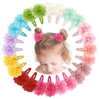 6 Piezas Lindo clip para flequillo de flor de gasa Antideslizante accesorio para el cabello de princesa adecuado para el uso diario de niñas una opción como regalo