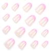 24 Pcs Rose Red Detachable Short Round French Tip Nails