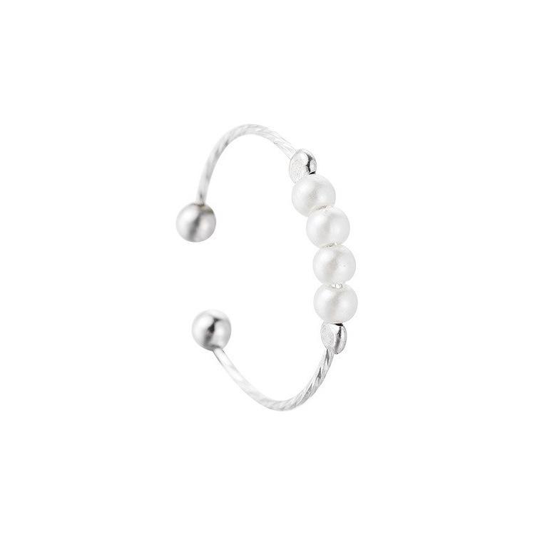 Korean Style Pearl Ring: Women s Retro Fashion Open Adjustable Temperament Ring for Hip Hop Index Finger. Open Adjustable