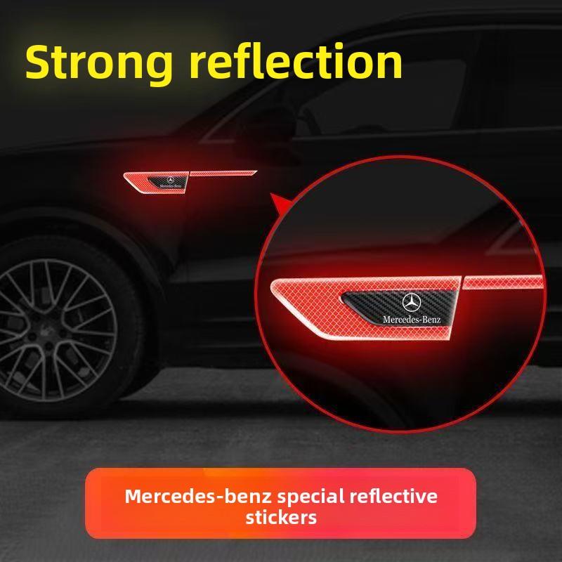IXEA6 Car Side Reflective Sticker Anti-Collision Warning Decal Mercedes Benz C-Class E-Class GLA GLC GLE GLB G-Class Auto Accessories