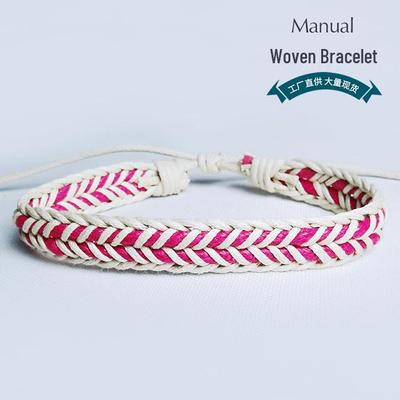 Unisex Handmade Adjustable Cotton-Linen Woven Bracelet