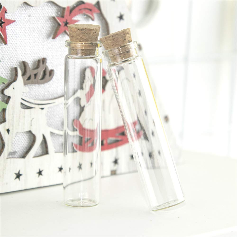 18 X 80 Small Mouth Glass Jar with Cork Capacity Holiday Cute Small Glass Jar Stopper, 13ml, Gift, Decoration,