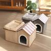 Vier Jahreszeiten Faltbares Rutschfestes Mehrstufiges Katzenhaus Abnehmbares Waschbares Katzenhaus Welpenhöhle Sofa Haustierbett für Extra Kleine Hunde
