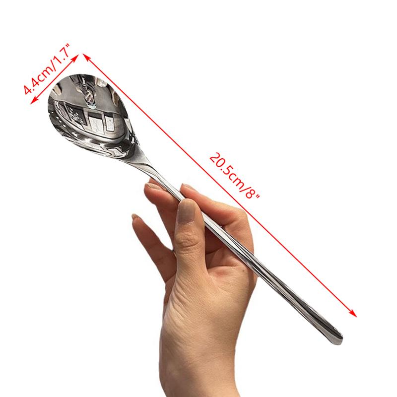 Nerezové kulaté lžíce Síťka Červená Zlatá Večeře Dlouhá rukojeť Míchací Dezertní lžíce Na Kuchyňské Doplňky Gadgets