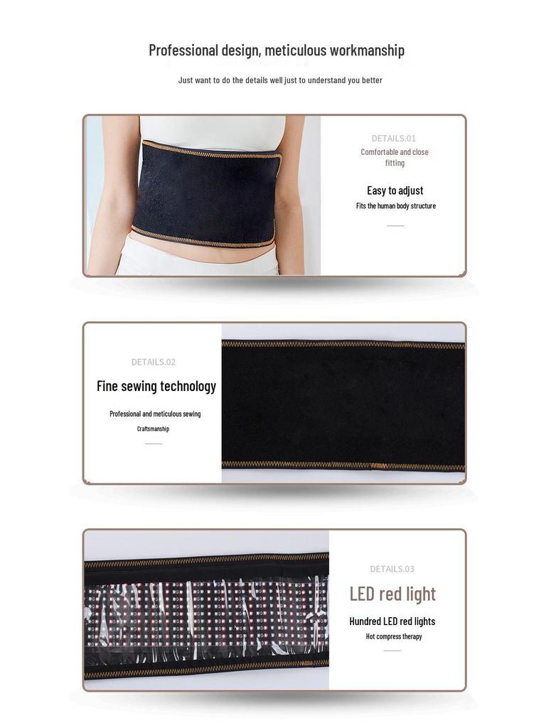 Infrared Red Light Therapy & Heating Waist Belt for Lumbar Support
