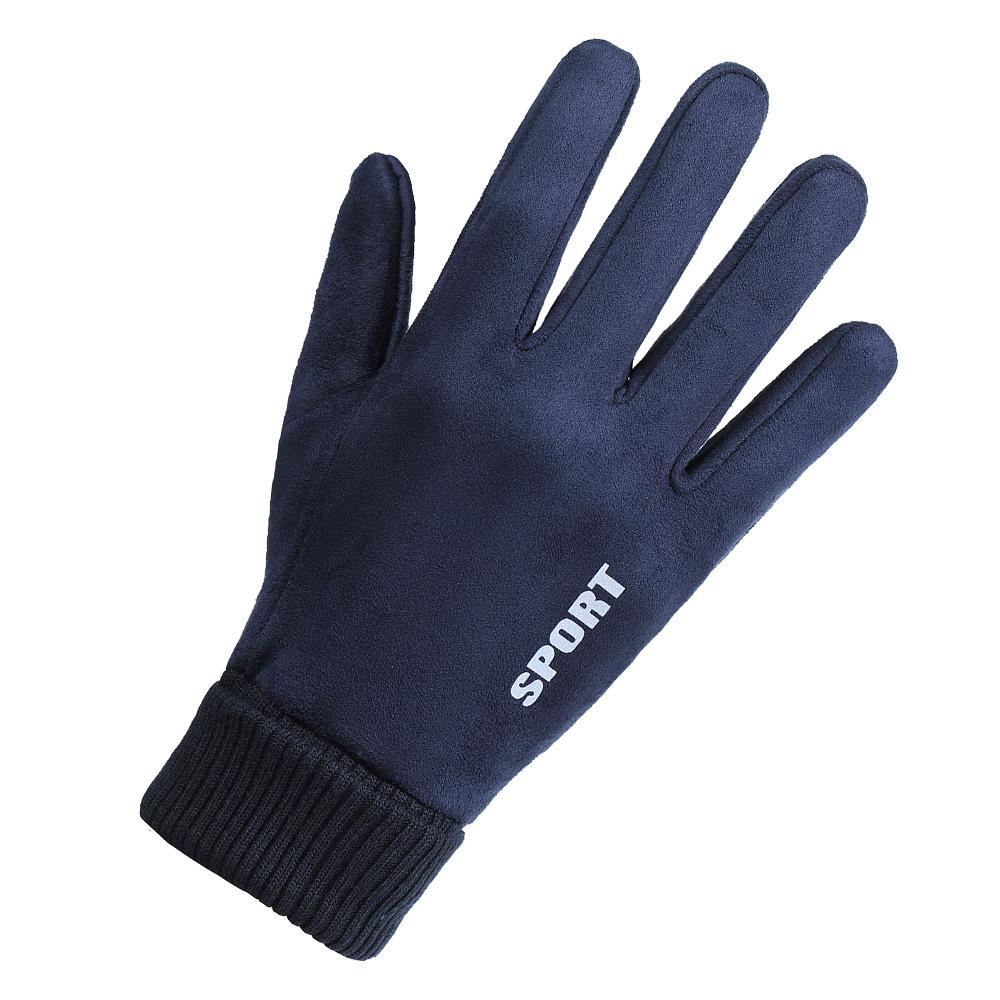 

Warm Gloves for Men and Women Suede Cold proof Fashion Plus Velvet Thickened Touch Screen Outdoor Riding Autumn and Winter Gloves One Size
