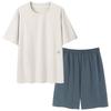 Modal Men's Summer Pajamas Set - Short Sleeve Pullover and Shorts for Cooling Comfort