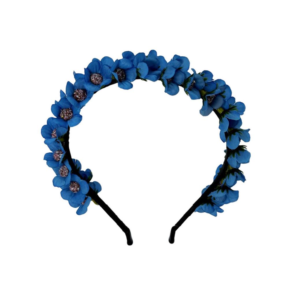 Artificial Flower Headband Halloween Hair Band Rose Flower Crown Headpiece Floral Hair Accessories for Cosplay Party