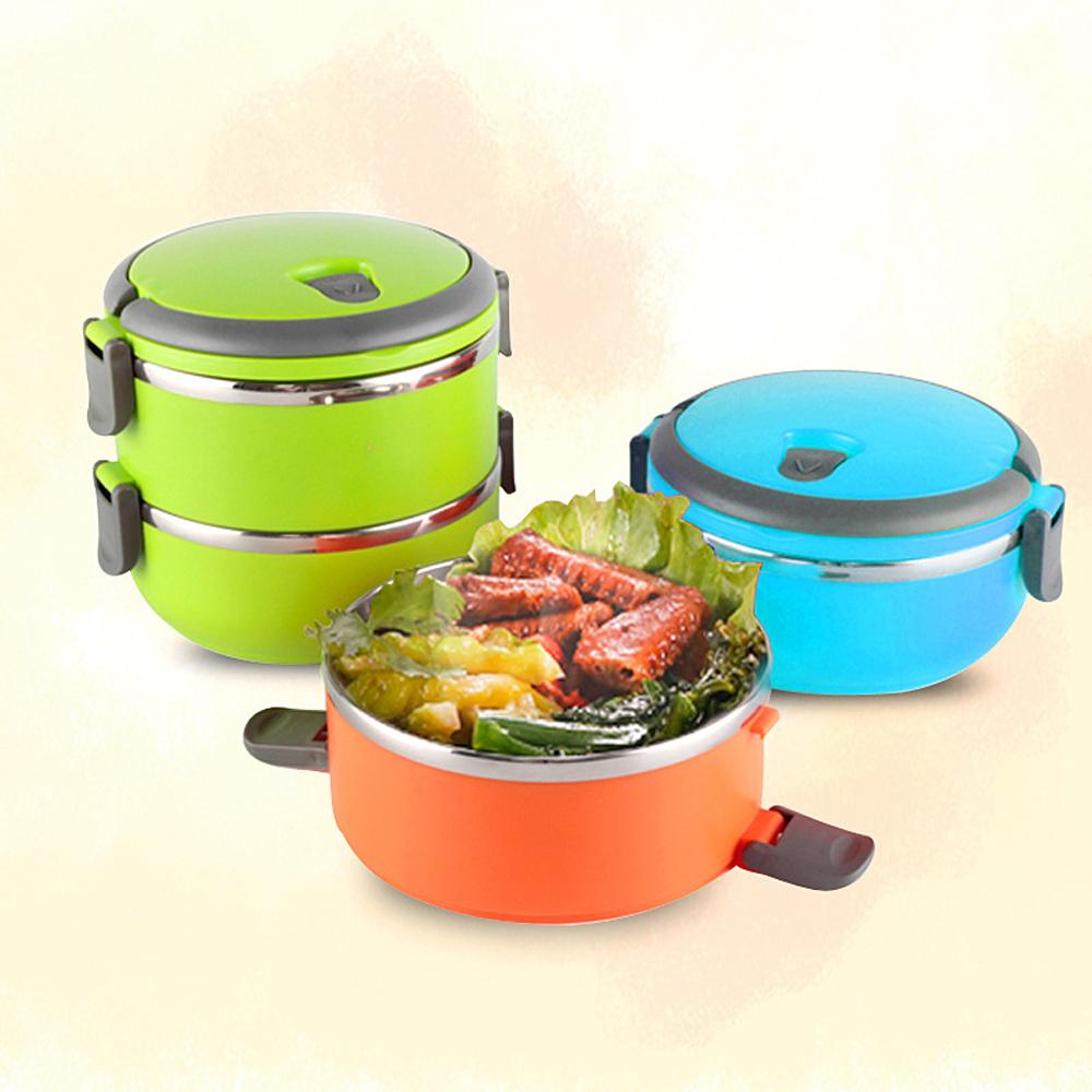 D5 3-warstwowy pojemnik na lunch do układania w stosy, ze stali nierdzewnej, hermetyczny, izolowany pojemnik do przechowywania żywności, szczelny, z uchwytem, przenośny pojemnik na lunch dla dzieci